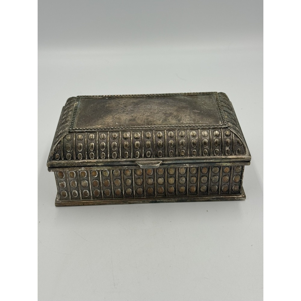 Vintage Mid Century Sheridan Silver Plated Jewelry/Treasure Box